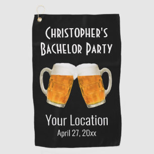 Bachelor Party Beer Cheers Wedding Golf Towel
