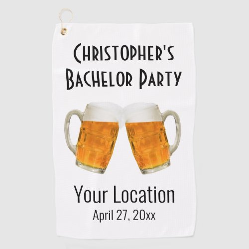 Bachelor Party Beer Cheers Wedding Golf Towel