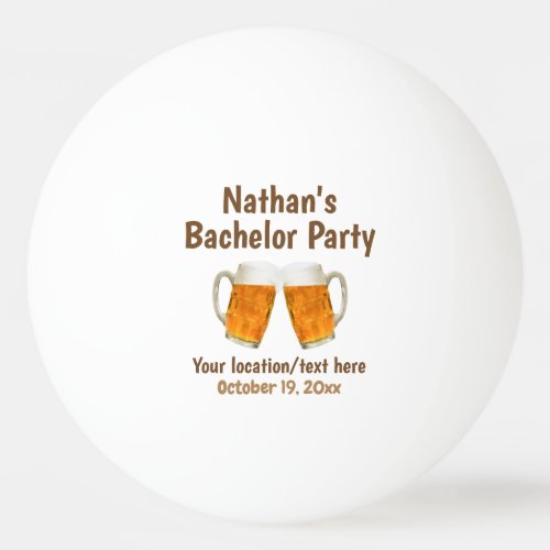 Bachelor Party Beer Cheers Wedding Ping Pong Ball
