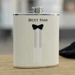 Bachelor Party Best Man Tuxedo Wedding Flask<br><div class="desc">Customize the text or keep it as Best Man because he was the best man on the day</div>