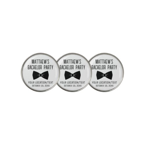 Bachelor Party Black Bow Tie Wedding Favor Golf Ball Marker