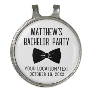 Bachelor Party Black Bow Tie Wedding Favor Golf Hat Clip