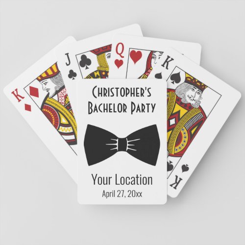 Bachelor Party Black Bow Tie Wedding Favor Playing Cards