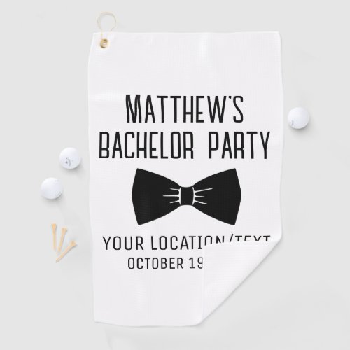 Bachelor Party Black Bow Tie Wedding Golf Towel