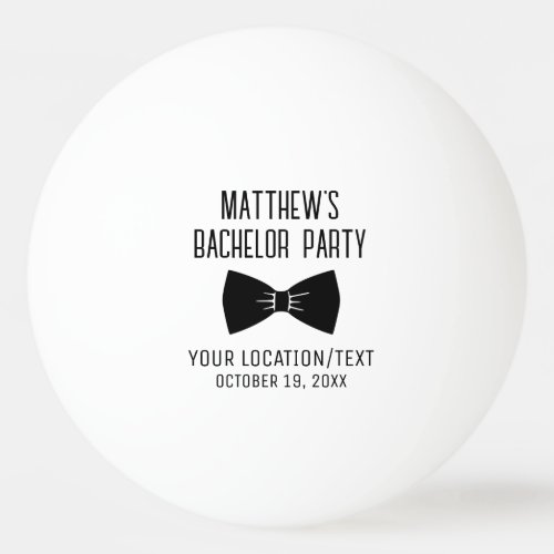 Bachelor Party Black Bow Tie Wedding Ping Pong Ball