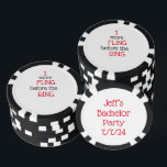 Bachelor Party Black Poker Chip<br><div class="desc">Bachelor Party Black Poker Chip Created by Inky_Art Available in different sizes, styles, font, font color Can change wording, names, address, etc. Don’t forget to change your information before purchasing Poker Chip Style: Composite Poker Chips Customize these beautifully printed poker chips with your unique designs for any occasion! Printed in...</div>