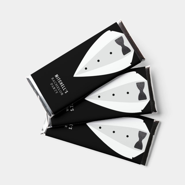 Bachelor Party Black Suit & Bowtie Hershey Bar Favors (Front)