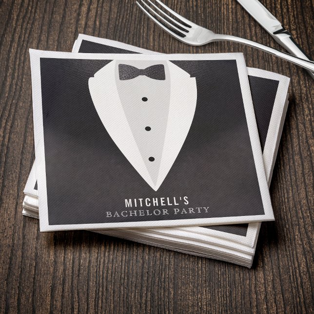 Bachelor Party Black Suit & Bowtie Napkins (Bachelor Party Black Suit & Bowtie Napkins
)