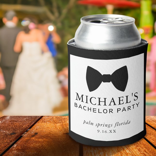 Bachelor Party Black Tie Can Cooler (Bachelor Party Black Tie Can Cooler)