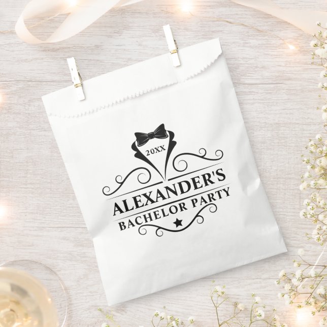 Bachelor Party Black Tie Favor Bag (Clipped)