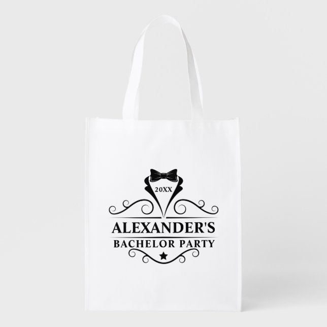 Bachelor Party Black Tie Favor Gift Bag (Front)