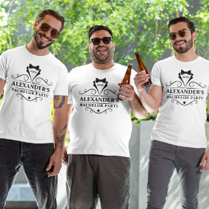 Bachelor Party Black Tuxedo Tie T-Shirt