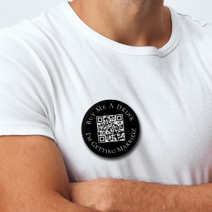 Bachelor Party Buy Me a Drink Groom Black White Button