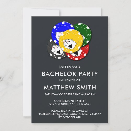 Bachelor Party Casino Poker Night Invitation