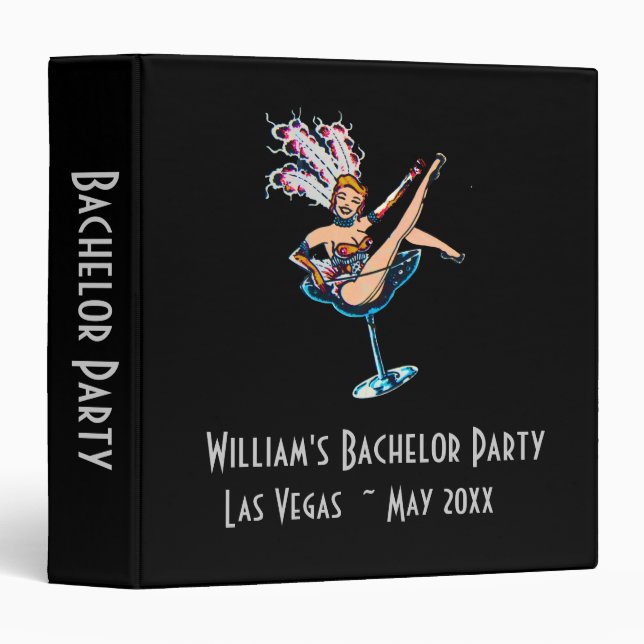 Bachelor Party Casino Showgirl for Groom Binder (Front/Spine)
