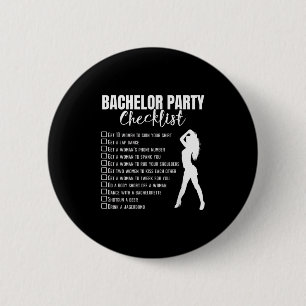 Bachelor Party Checklist Bride Groom Stag Night Pa Button