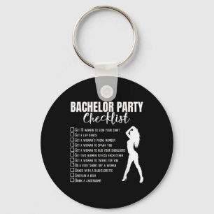 Bachelor Party Checklist Bride Groom Stag Night Pa Keychain