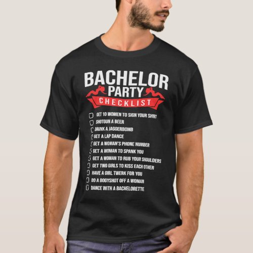 Bachelor Party Checklist For Wedding Party Mens G T_Shirt
