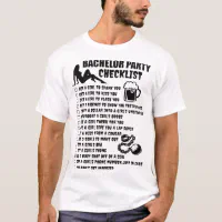 bachelor party t shirt checklist