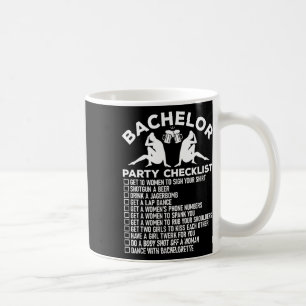 Bachelor Party Checklist Funny Groomsmen Groom Squ Coffee Mug