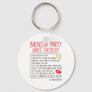 Bachelor Party Checklist Funny Wedding Groom Keychain
