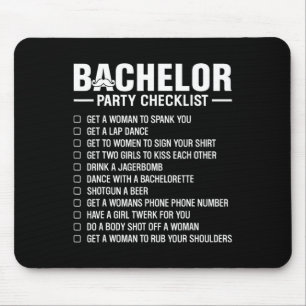 Bachelor Party Checklist Grooms Stag Night Fun Dar Mouse Pad