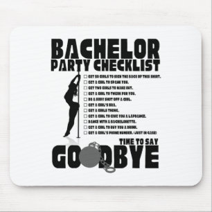 Bachelor Party Checklist Stag Groom Gag Men's  Mouse Pad
