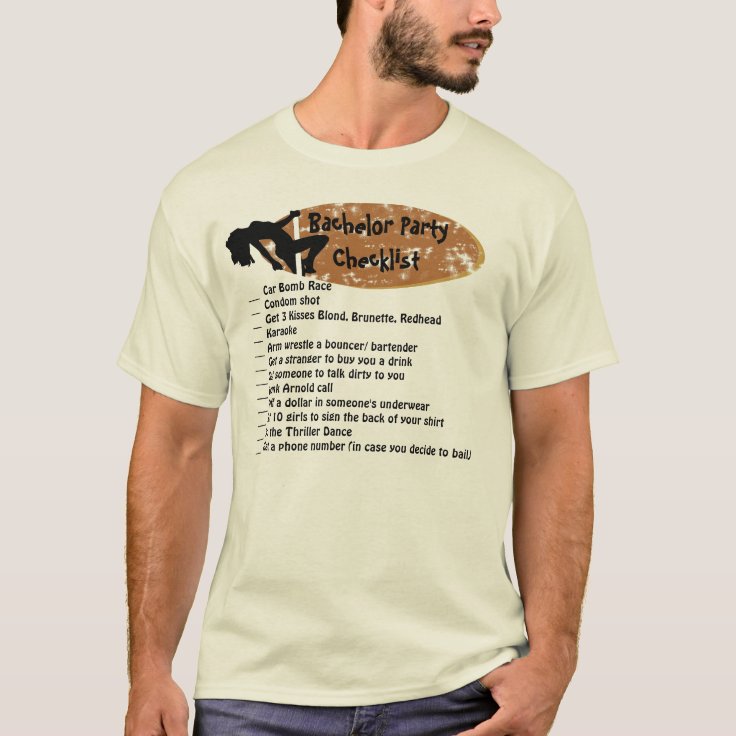 Bachelor Party Checklist T Shirt Zazzle bachelor-party-checklist-t-shirt-zazzle
