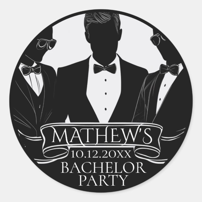 Bachelor Party  Classic Round Sticker (Front)