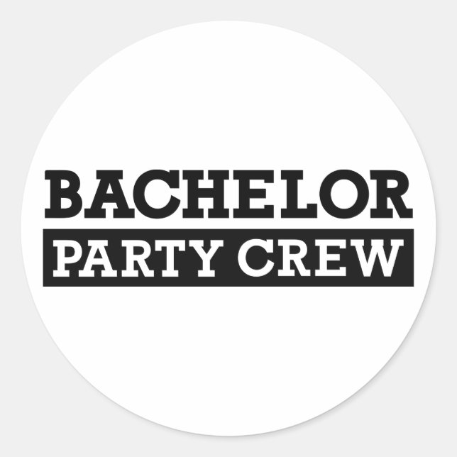 Bachelor Party Crew Classic Round Sticker (Front)
