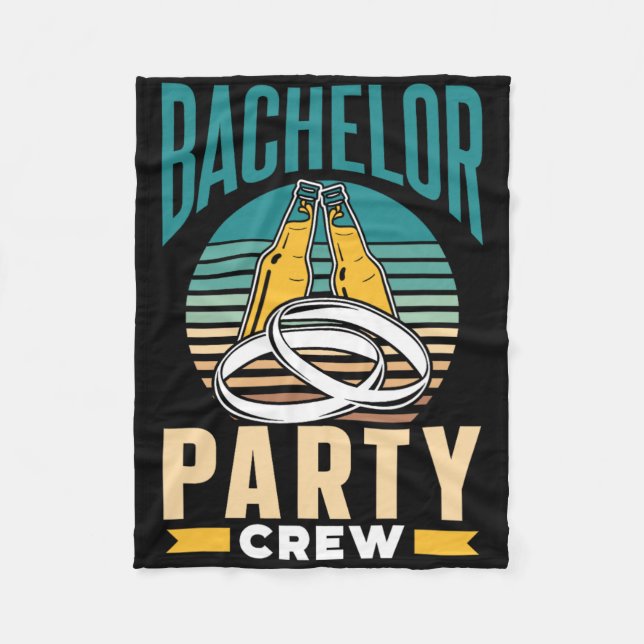 Bachelor Party Crew Groom Bride Team  Fleece Blanket (Front)
