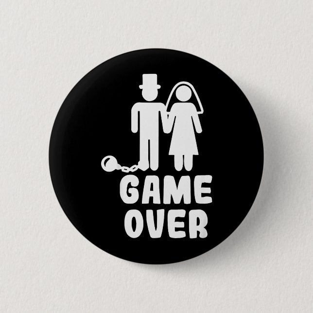 Bachelor Party Crew Groomer Wedding Groom Funny Button (Front)