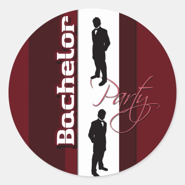 Bachelor party distinguished gentlemans classic round sticker (Front)