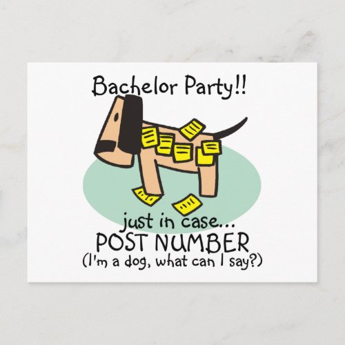 Bachelor Party Dog T_shirts and Gifts Invitation Postcard