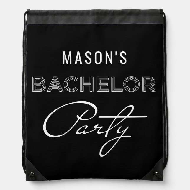 Bachelor Party Drawstring Backpack (Front)