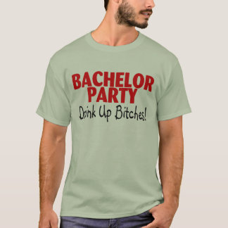 Bachelor Party Drink Up Red Black T-Shirt