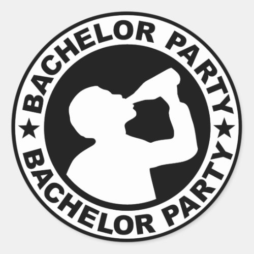 Bachelor Party drinking Classic Round Sticker