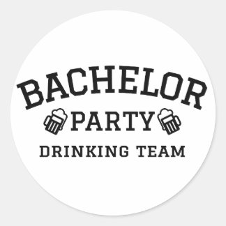 Bachelor party drinking team t-shirt classic round sticker