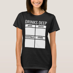 Bachelor Party Drinks Deep Drinking Tally Chart Be T-Shirt
