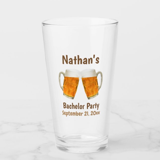 Bachelor Party Favor Beer Cheers Pint Glass (Front)