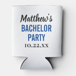 Bachelor Party Favor Modern Typography Beer Can Cooler