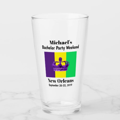 Bachelor Party Favor New Orleans Trip Beer Pint Glass