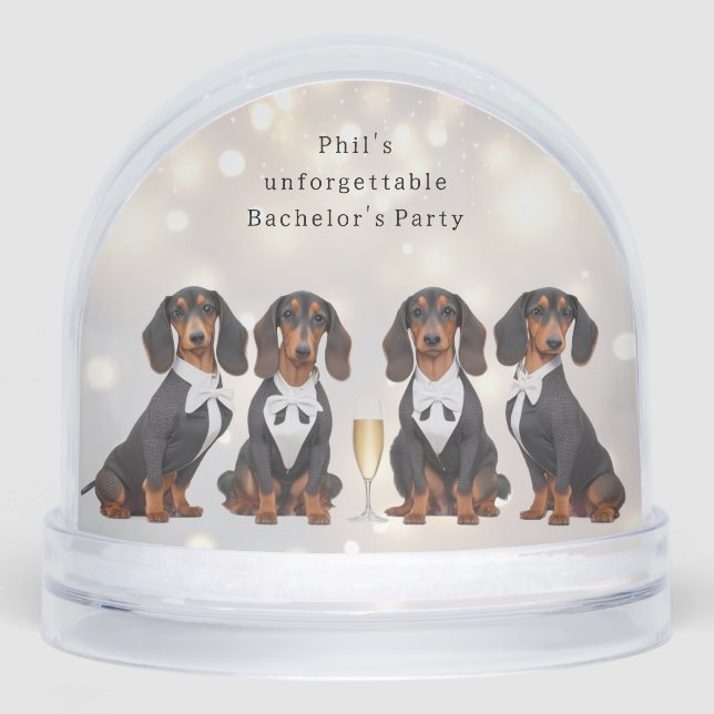 Bachelor Party Favor Snow Globe (Front)