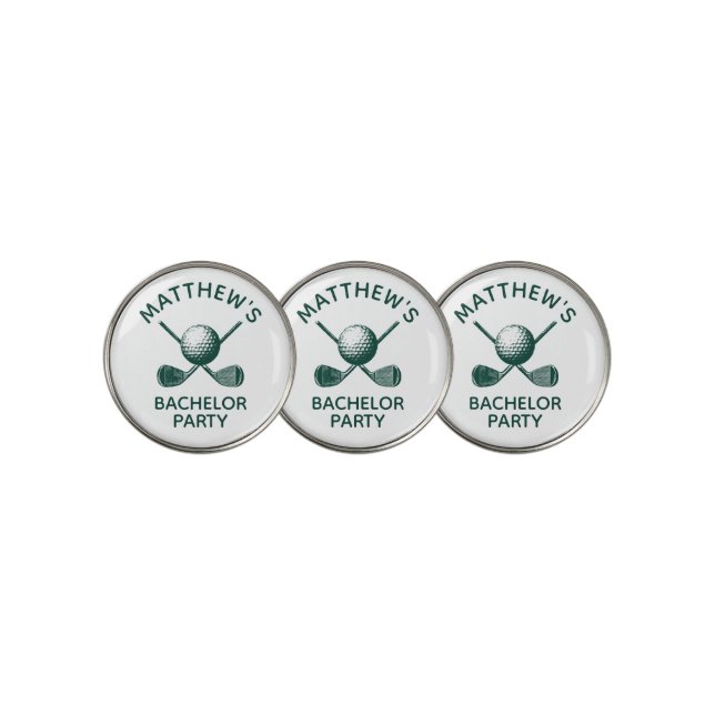 Bachelor Party Favors with Custom Name Golf Ball Marker (3 Up)