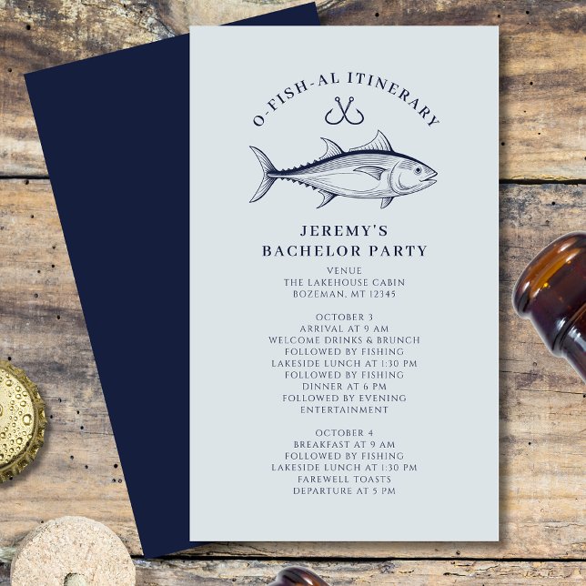Bachelor Party Fishing Trip Itinerary Enclosure Card (Creator Uploaded)