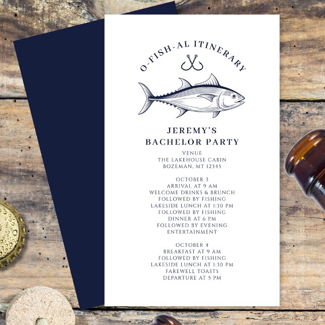 Bachelor Party Fishing Trip Itinerary Enclosure Card (Creator Uploaded)