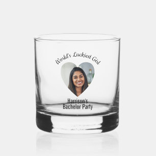 Bachelor Party Fun Personalized Bride Face Whiskey Glass