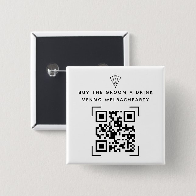 Bachelor Party Fund | Buy The Groom A Drink   Button (Front & Back)