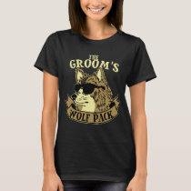 Bachelor Party Funny Wolf Pack Groomsmen Best Man T-Shirt