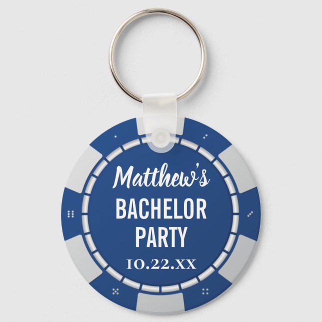 Bachelor Party Gambling Poker Chip Keychain (Front)